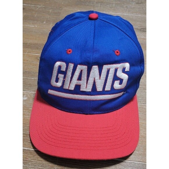 Vintage New York Giants Blue Red Hat KMG Pro Model SnapBack Cap NFL 1990s EUC - Picture 1 of 5
